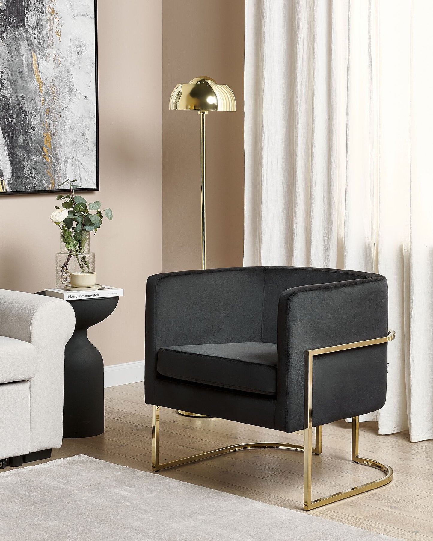 Armchair SIRKKA Velvet Black.