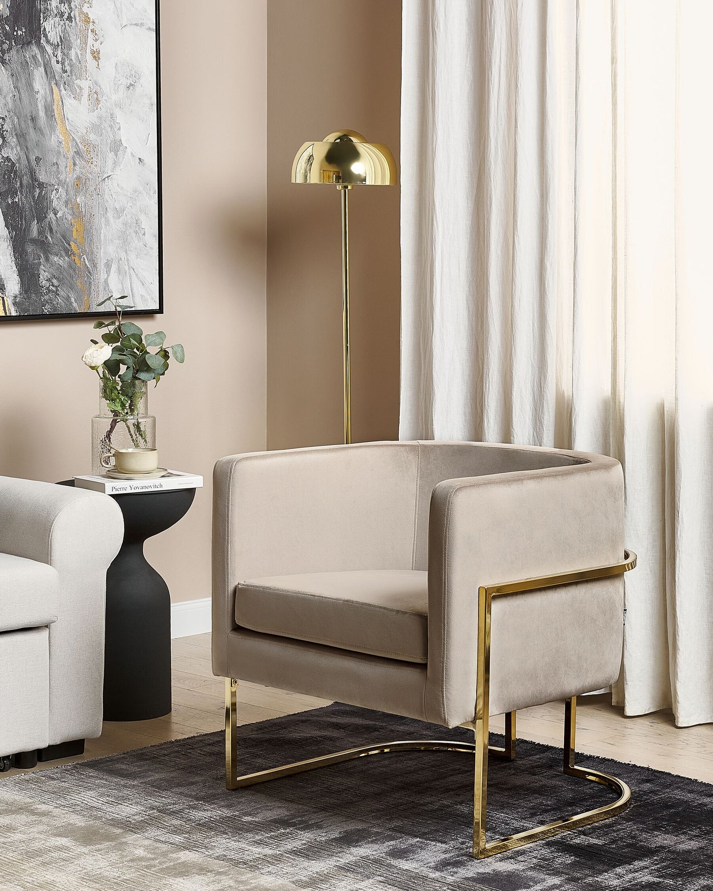 Armchair SIRKKA Velvet Taupe.