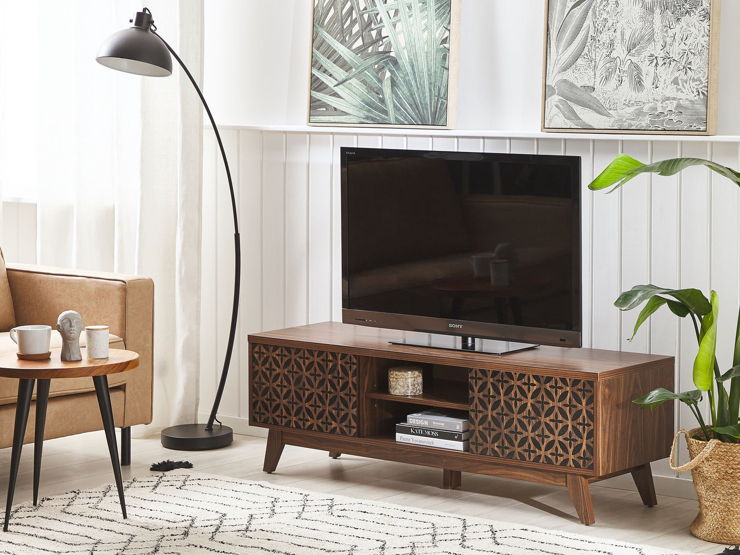TV Stand Dark Wood PRESCOT
