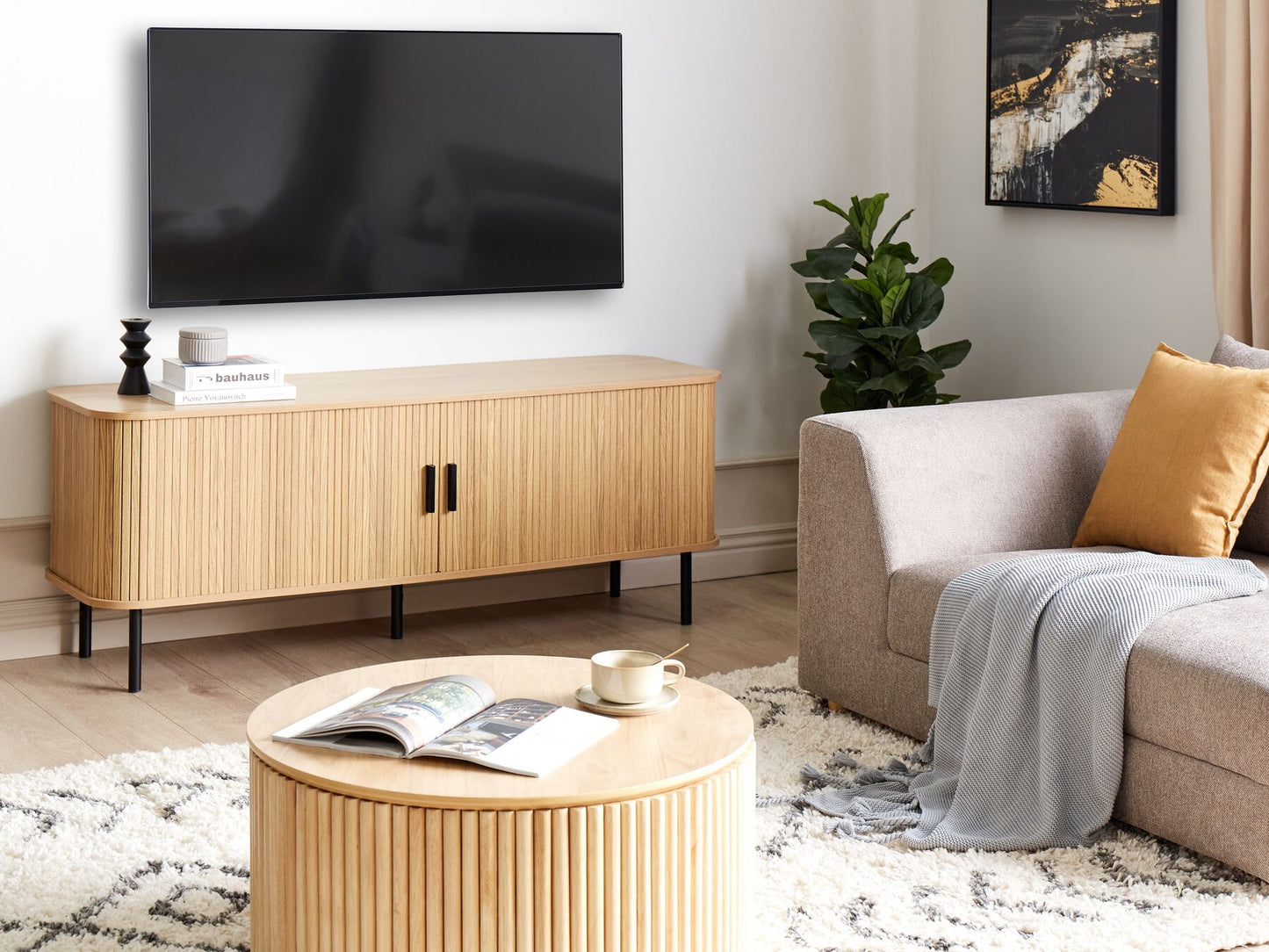 TV Stand Light Wood BRADLEY