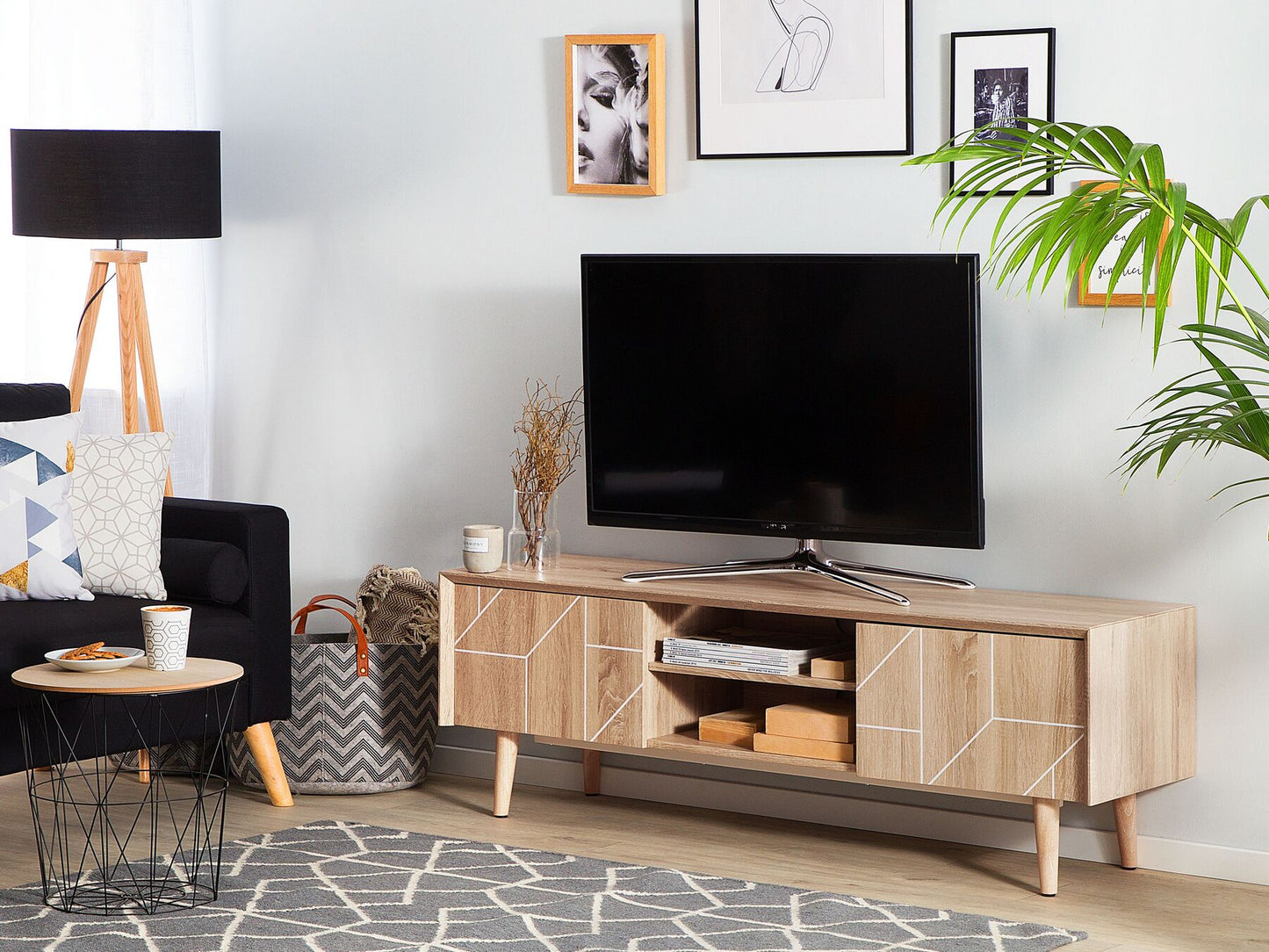 TV Stand Light Wood FRANKLIN