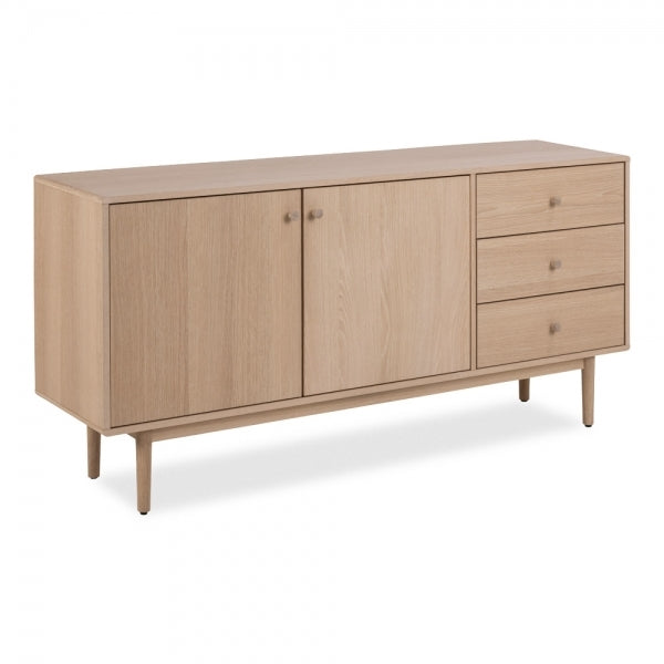 Aston Sideboard, Oak - With its Scandinavian design, the Aston Sideboard is a timeless and elegant solution to your storage needs