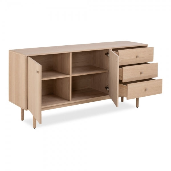Aston Sideboard, Oak - With its Scandinavian design, the Aston Sideboard is a timeless and elegant solution to your storage needs