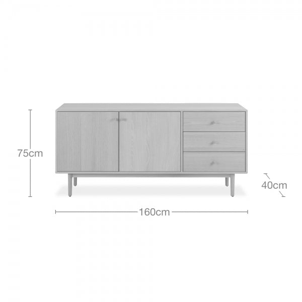 Aston Sideboard, Oak - With its Scandinavian design, the Aston Sideboard is a timeless and elegant solution to your storage needs