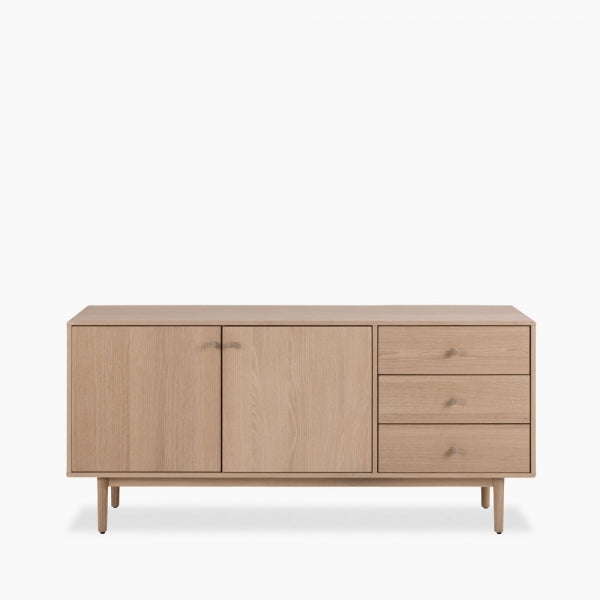 Aston Sideboard, Oak - With its Scandinavian design, the Aston Sideboard is a timeless and elegant solution to your storage needs