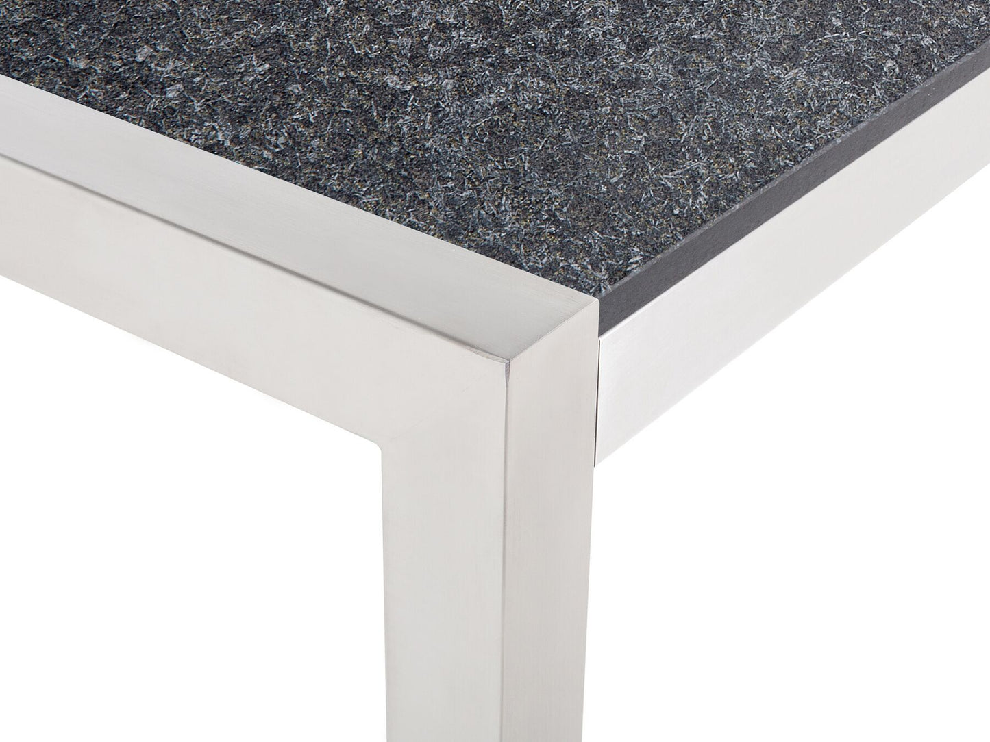 Flamed Granite Garden Table Triple Plate Top 220 x 100 cm Black GROSSETO
