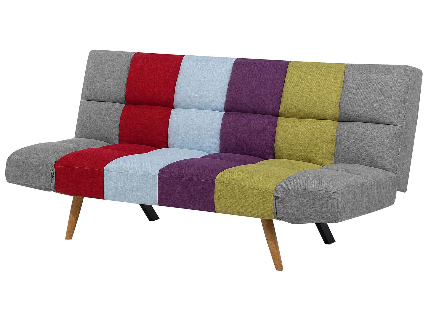 Fabric Sofa Bed Multicolour Patchwork INGARO