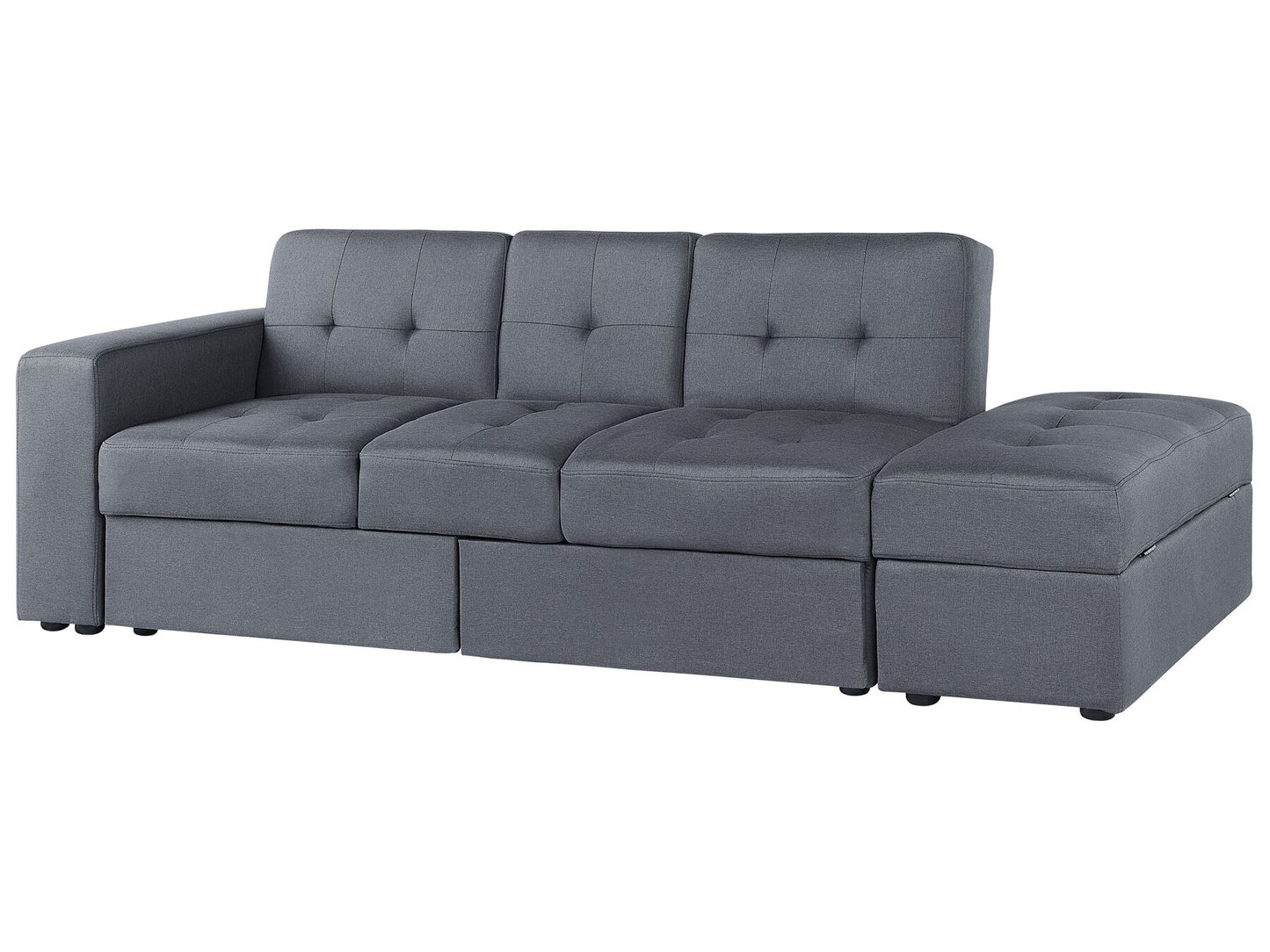 Sectional Sofa Bed with Ottoman Dark Grey FALSTER