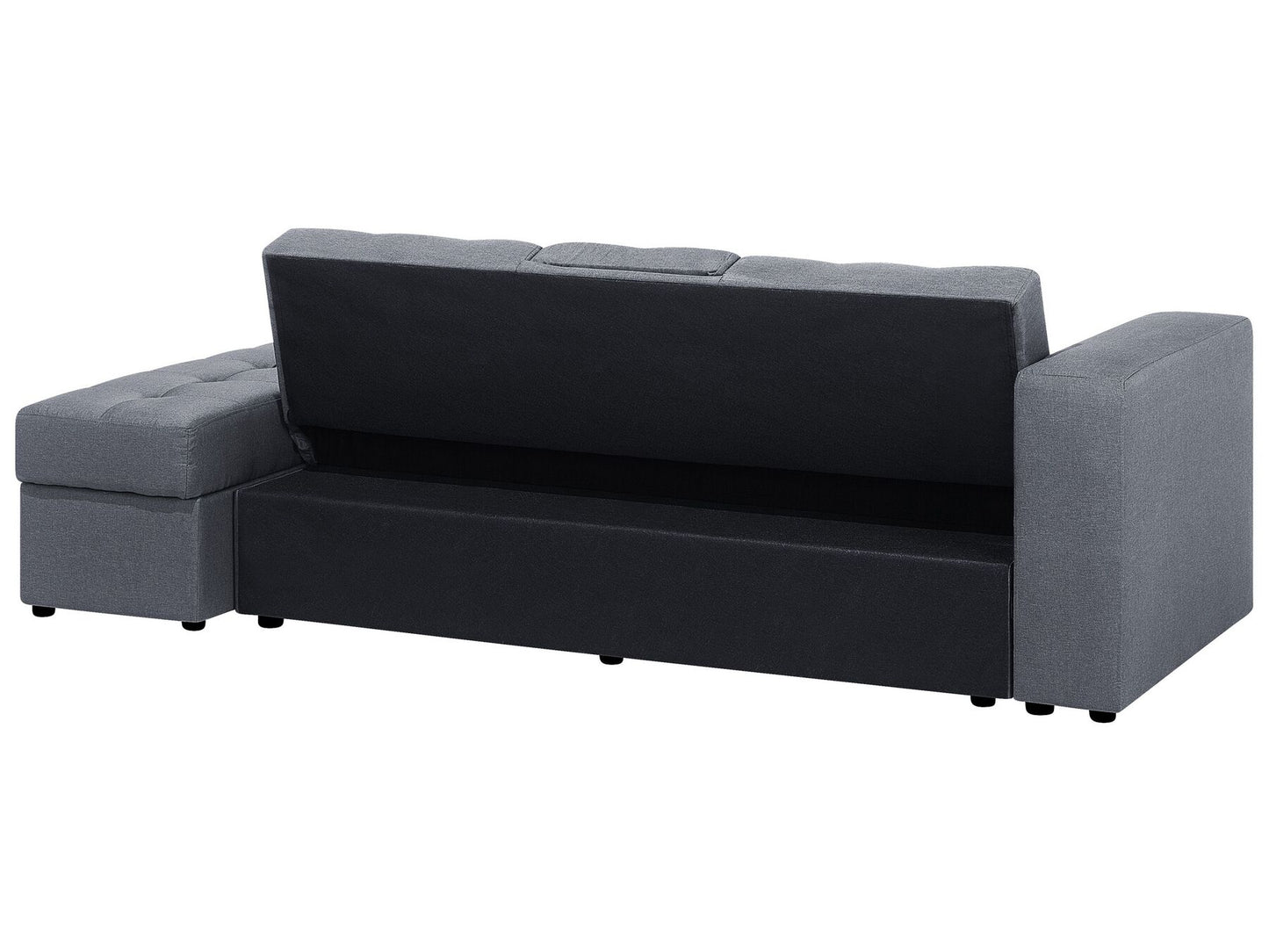 Sectional Sofa Bed with Ottoman Dark Grey FALSTER