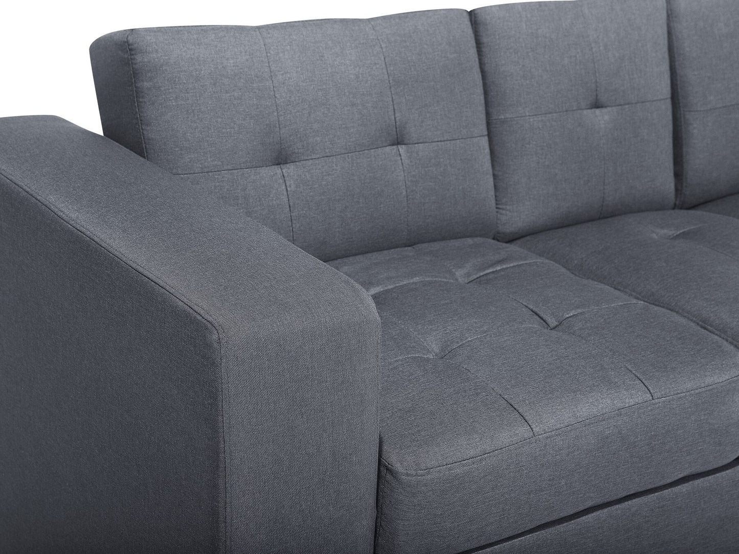 Sectional Sofa Bed with Ottoman Dark Grey FALSTER