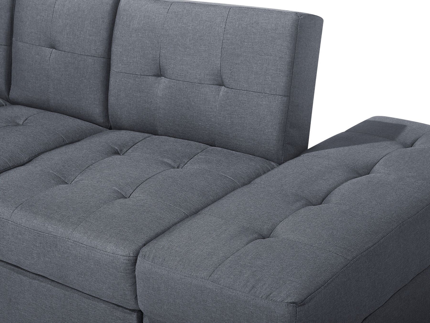 Sectional Sofa Bed with Ottoman Dark Grey FALSTER