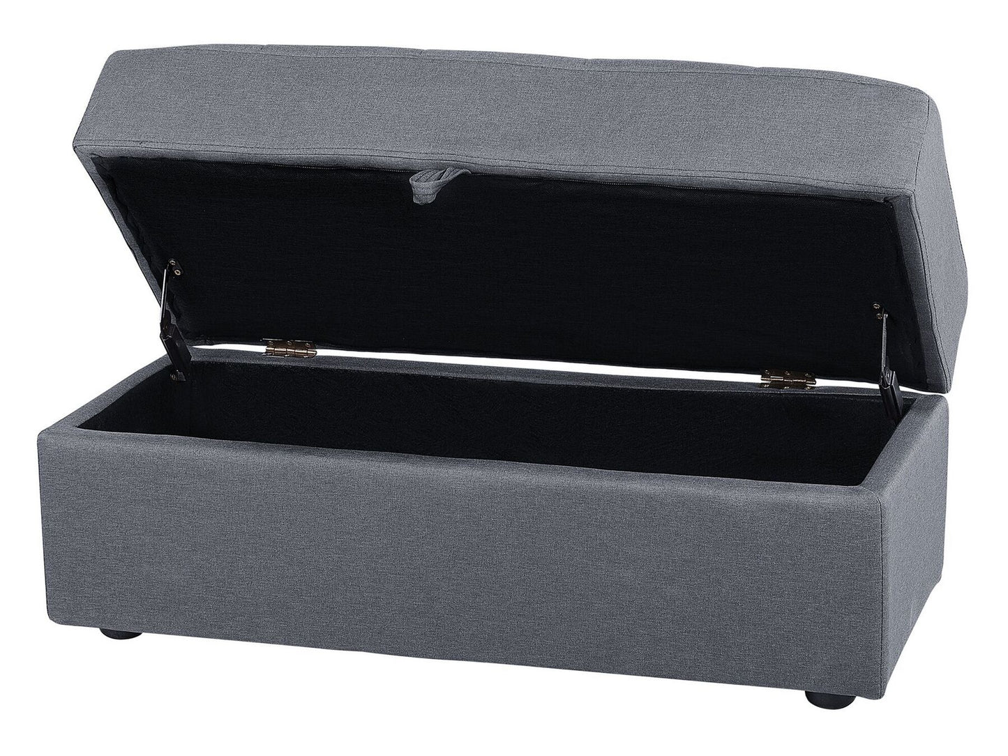 Sectional Sofa Bed with Ottoman Dark Grey FALSTER