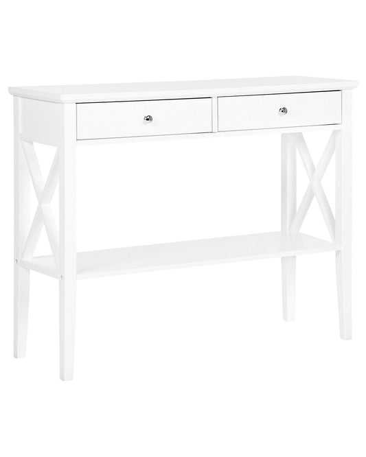 2 Drawer Console Table White AVENUE