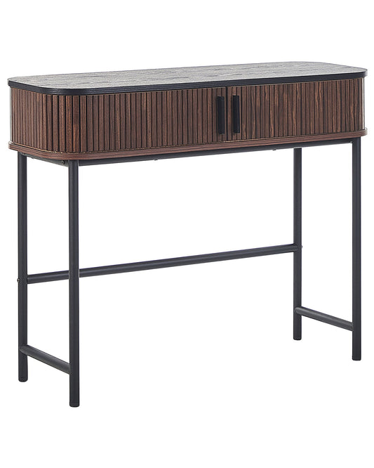 Console Table Dark Wood with Black JOSE
