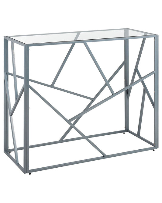 Glass Top Console Table Silver ORLAND
