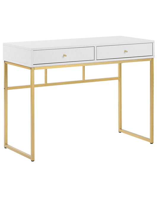 Home Office Desk with Storage White DAPHNE