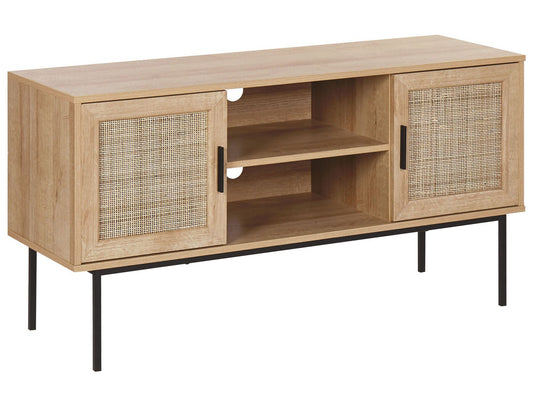 Rattan Door TV Stand Light Wood PASCO