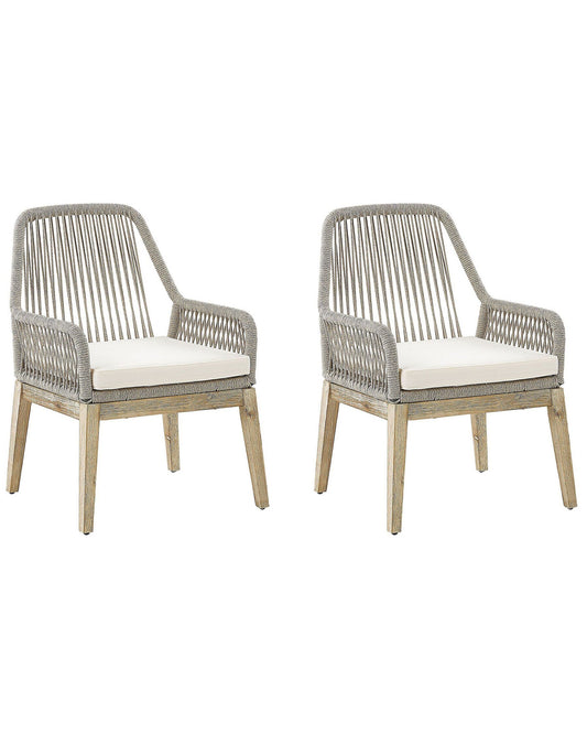 Set of 2 Garden Chairs Beige OLBIA