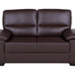 2 seater faux leather sofa brown vogar