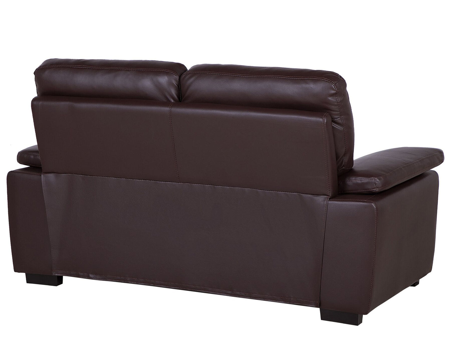 2 seater faux leather sofa brown vogar