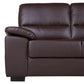 2 seater faux leather sofa brown vogar