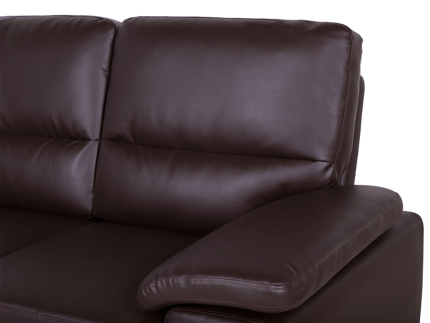 2 seater faux leather sofa brown vogar