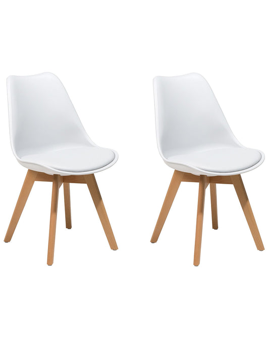 Set Of 2 Dining Chairs White Dakota Ii