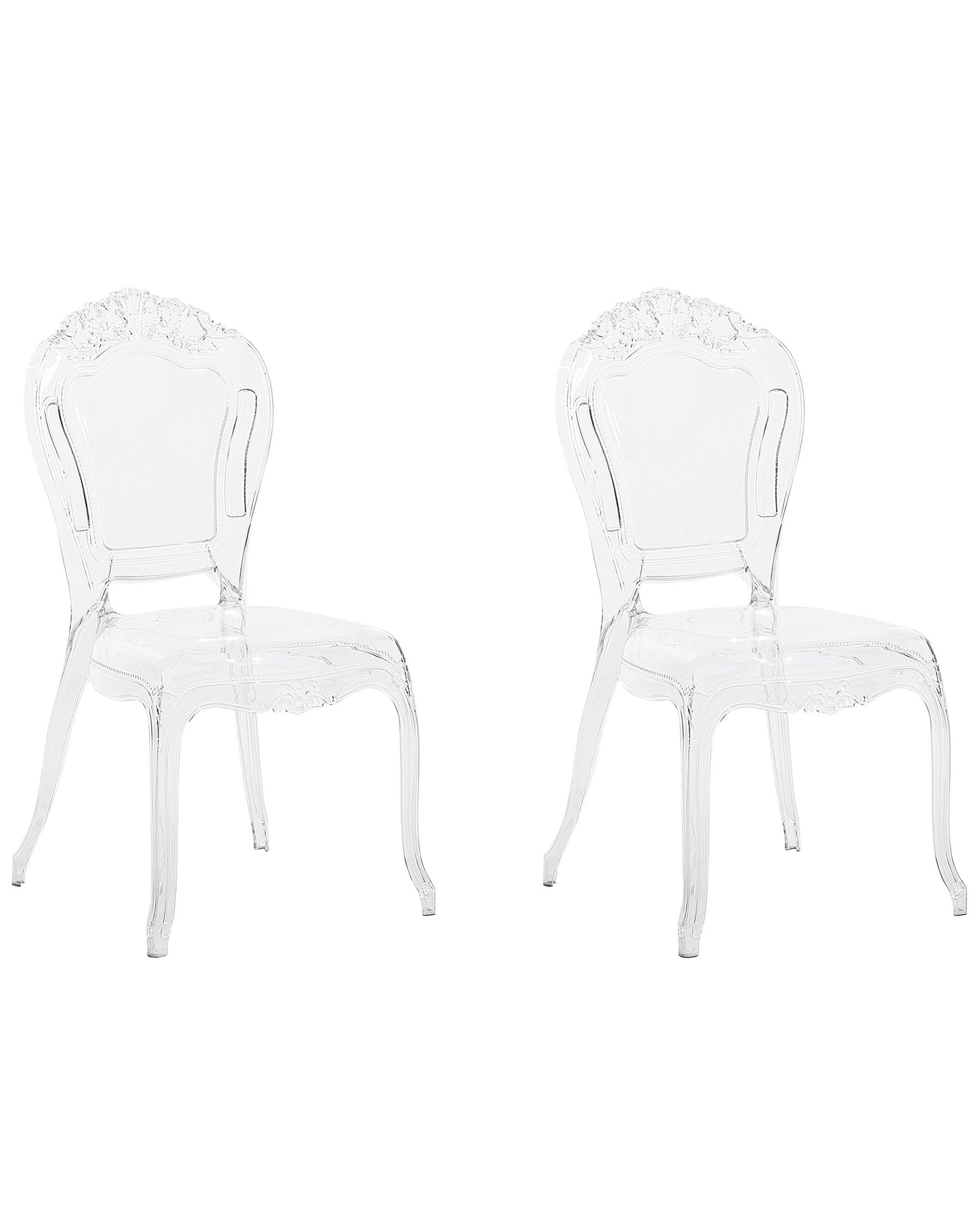 Set Of 2 Accent Chairs Acrylic Clear Vermont