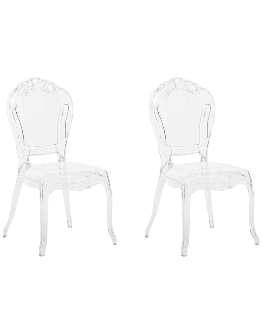 Set Of 2 Accent Chairs Acrylic Clear Vermont