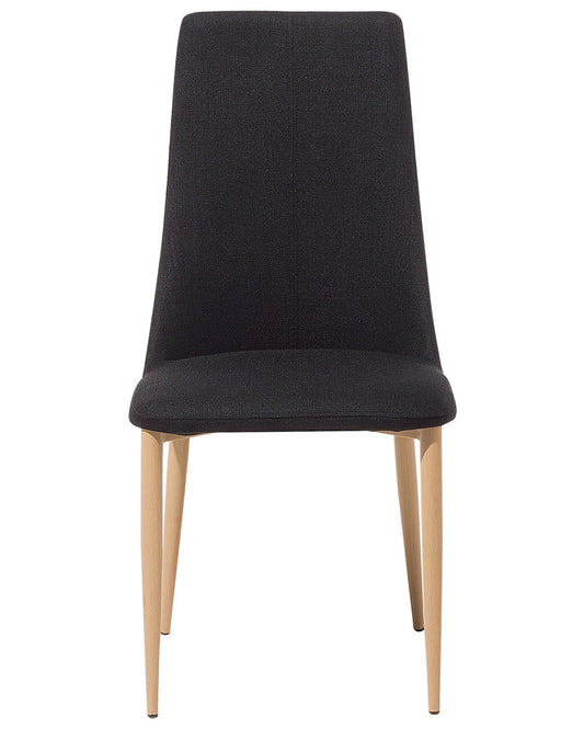 Set of 2 Fabric Dining Chairs Black CLAYTON
