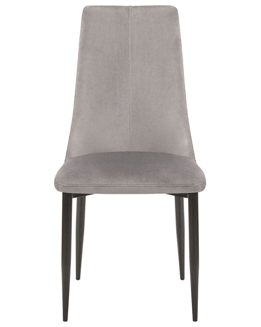 Set of 2 Velvet Dining Chairs Grey CLAYTON