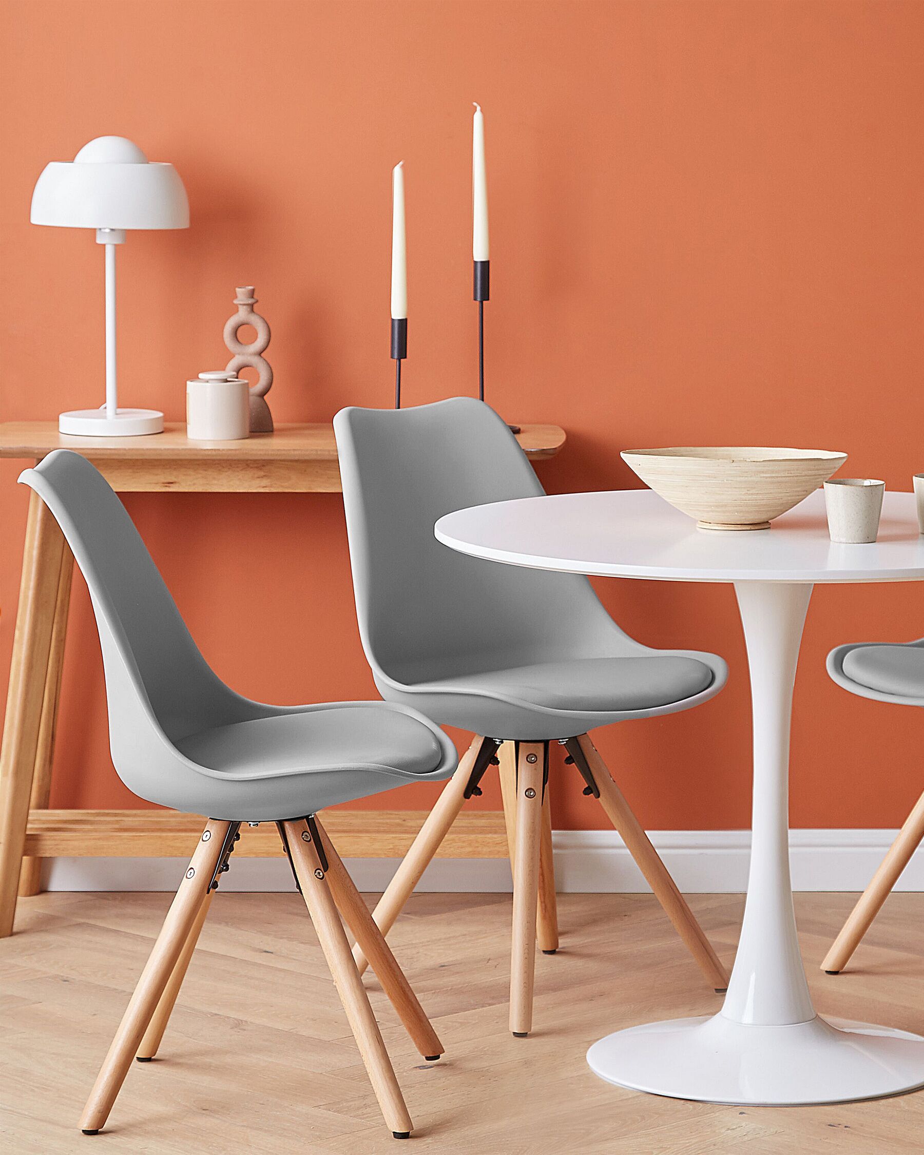 Set Of 2 Dining Chairs Grey Dakota
