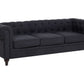3 seater fabric sofa graphite grey chesterfield
