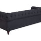 3 seater fabric sofa graphite grey chesterfield