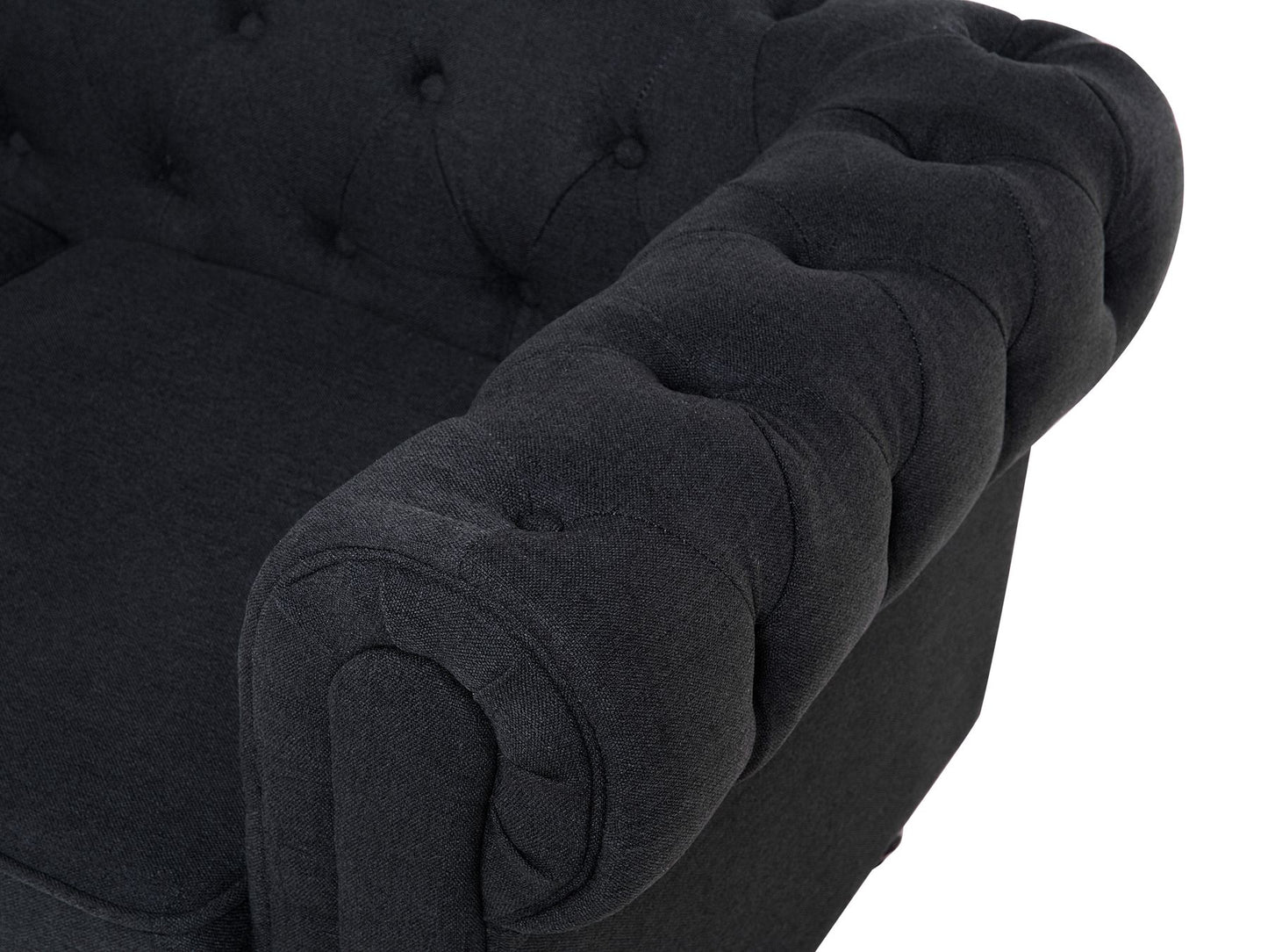 3 seater fabric sofa graphite grey chesterfield