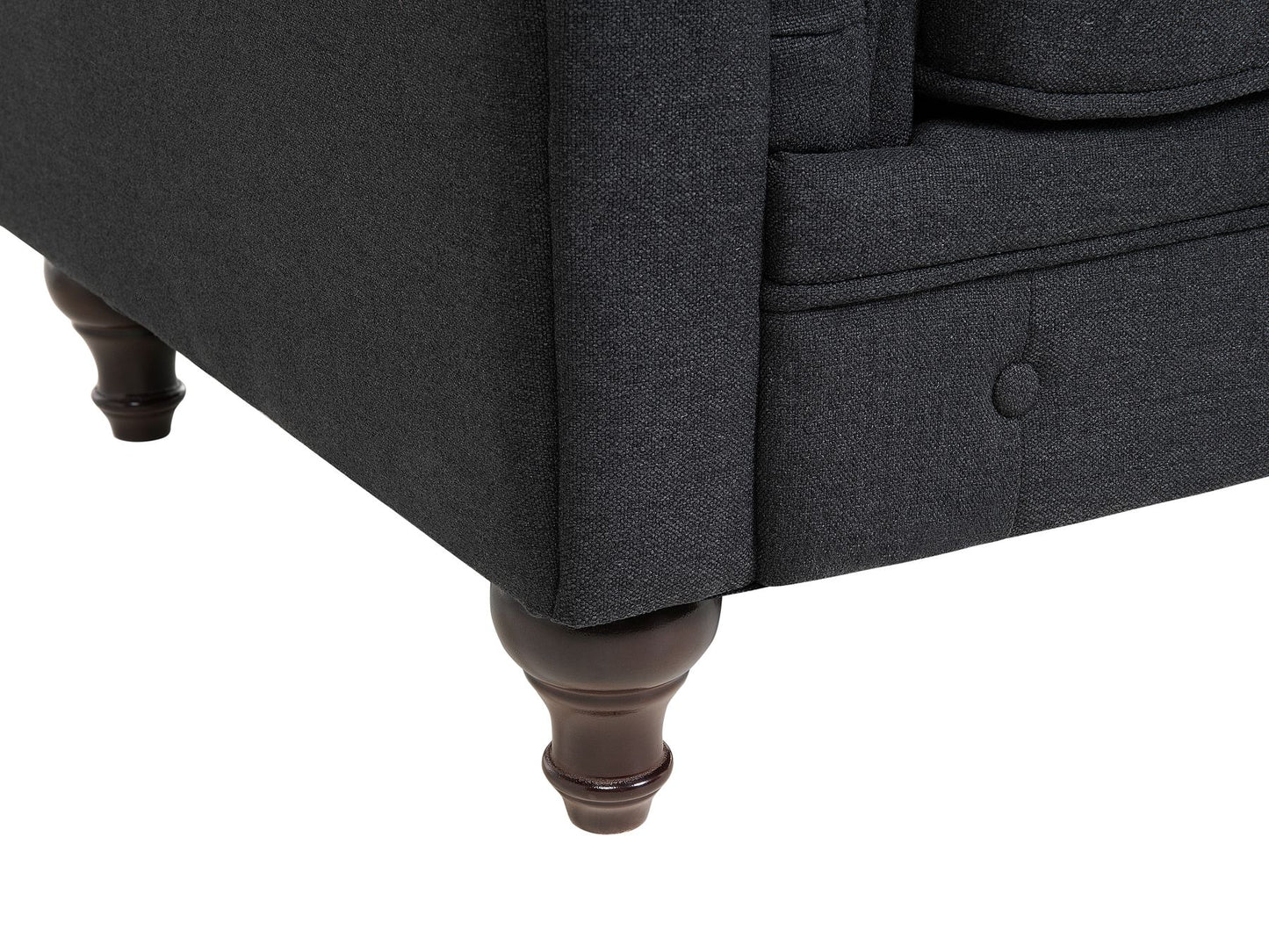 3 seater fabric sofa graphite grey chesterfield