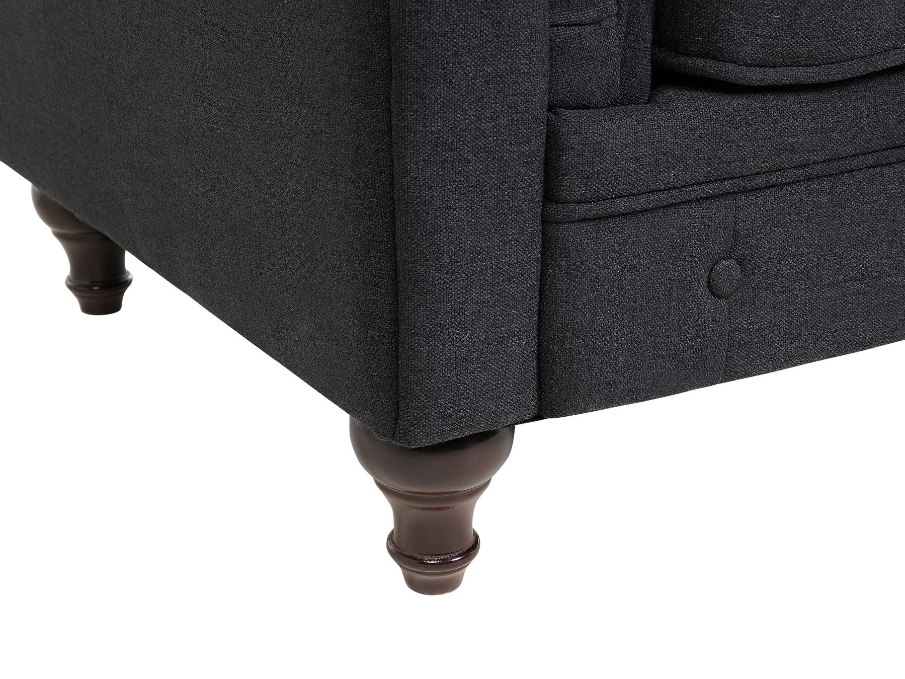 3 seater fabric sofa graphite grey chesterfield