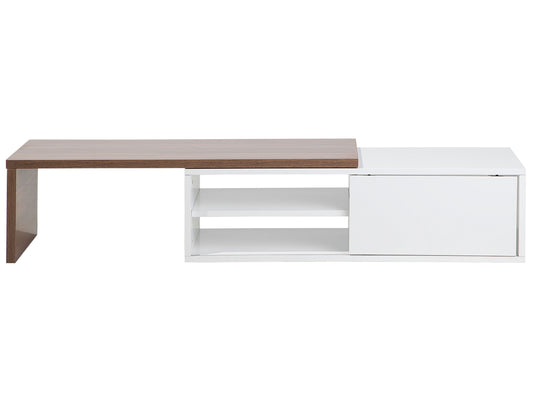 TV Stand White and Dark Wood YONKERS