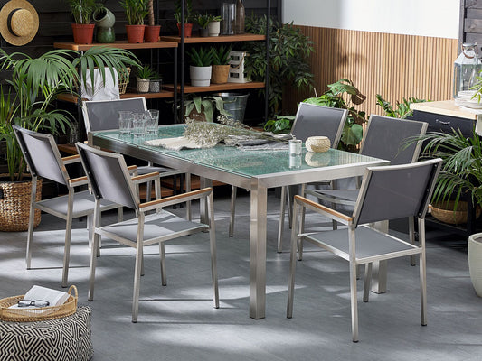 Set of 2 Garden Chairs Grey GROSSETO