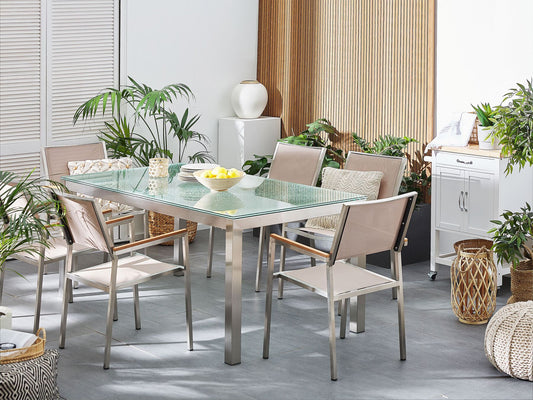 Set of 2 Garden Chairs Beige GROSSETO