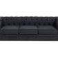 3 seater fabric sofa graphite grey chesterfield