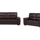2 seater faux leather sofa brown vogar