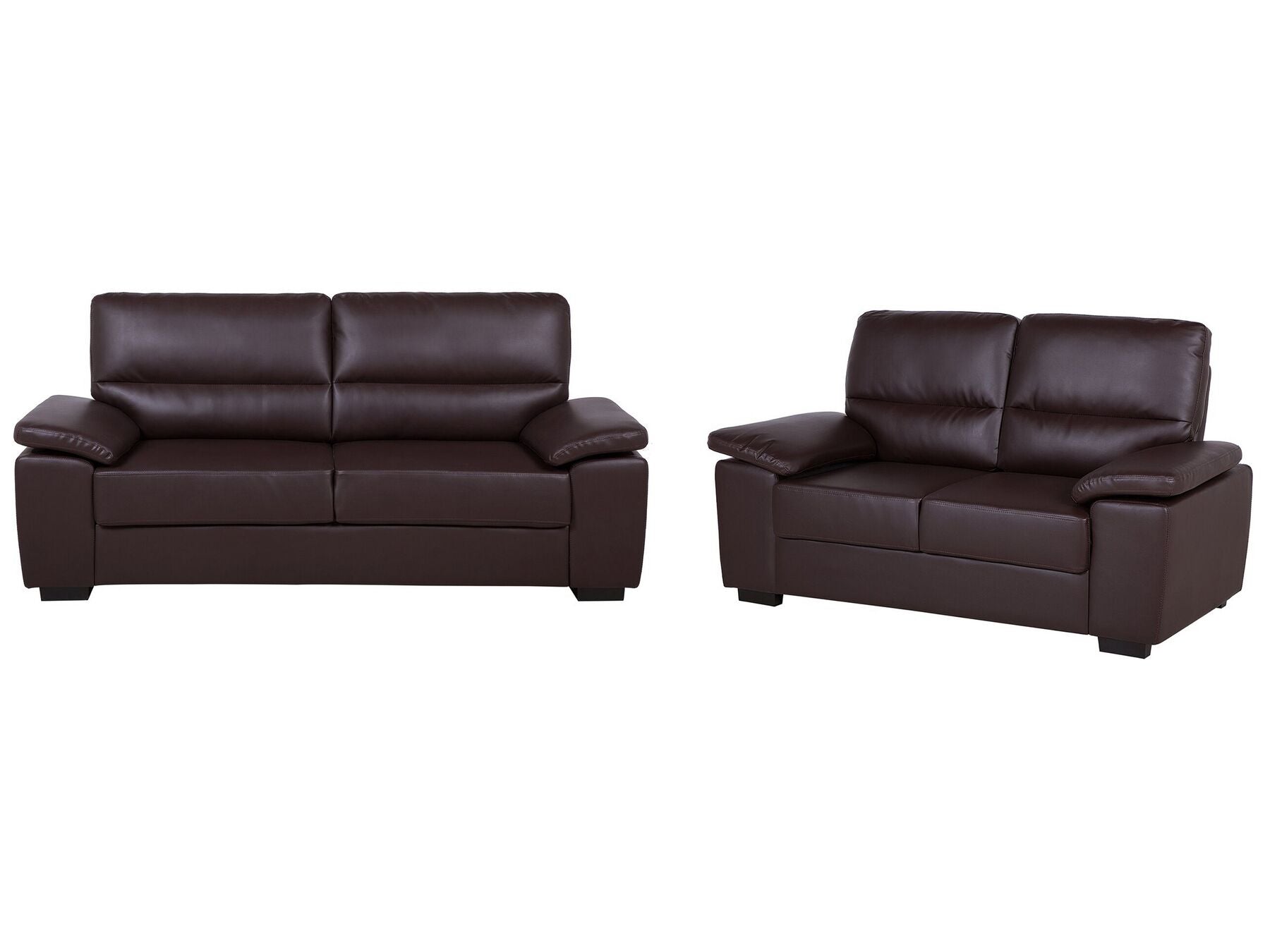 2 seater faux leather sofa brown vogar