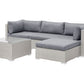 lounge set sano pe rattan light grey left hand 4 seater