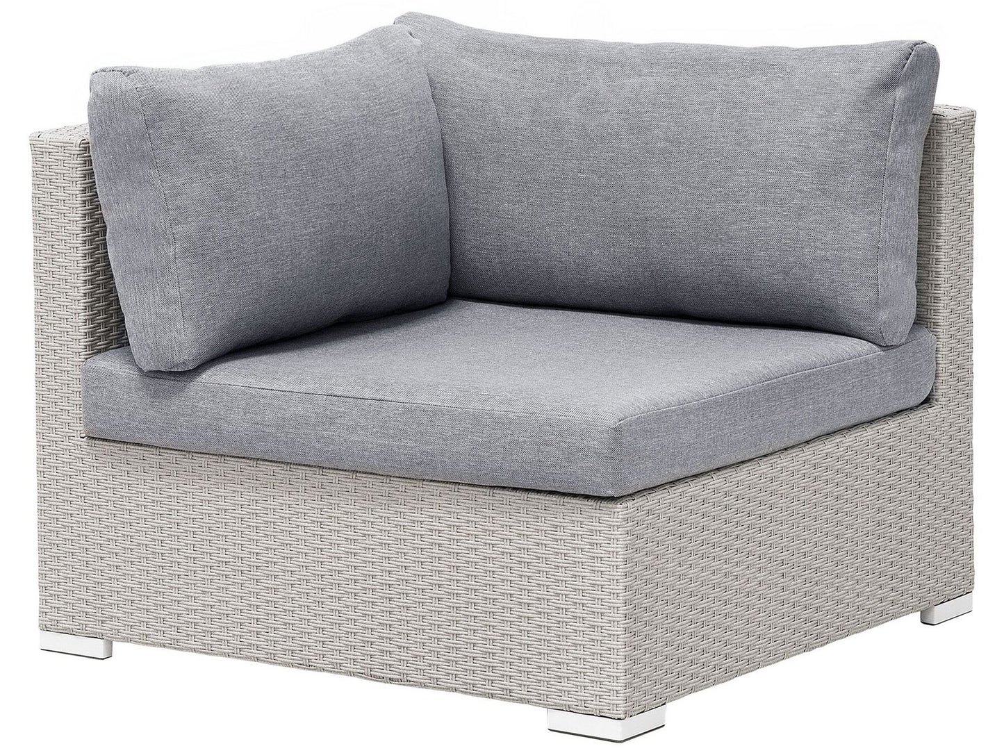 lounge set sano pe rattan light grey left hand 4 seater