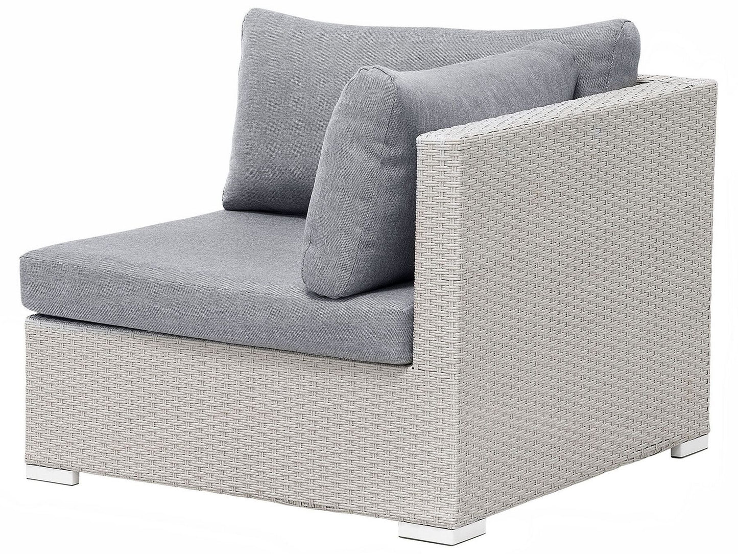 lounge set sano pe rattan light grey left hand 4 seater