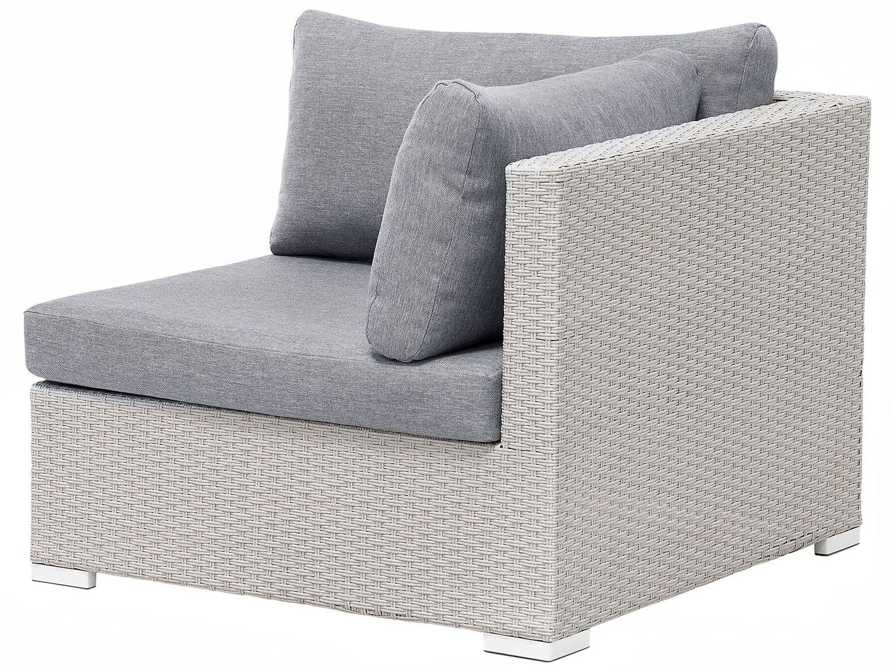 lounge set sano pe rattan light grey left hand 4 seater