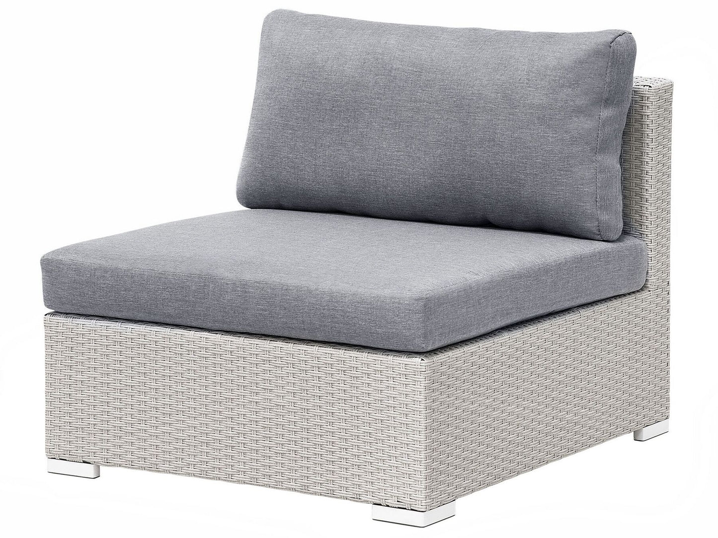 lounge set sano pe rattan light grey left hand 4 seater