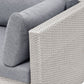 lounge set sano pe rattan light grey left hand 4 seater