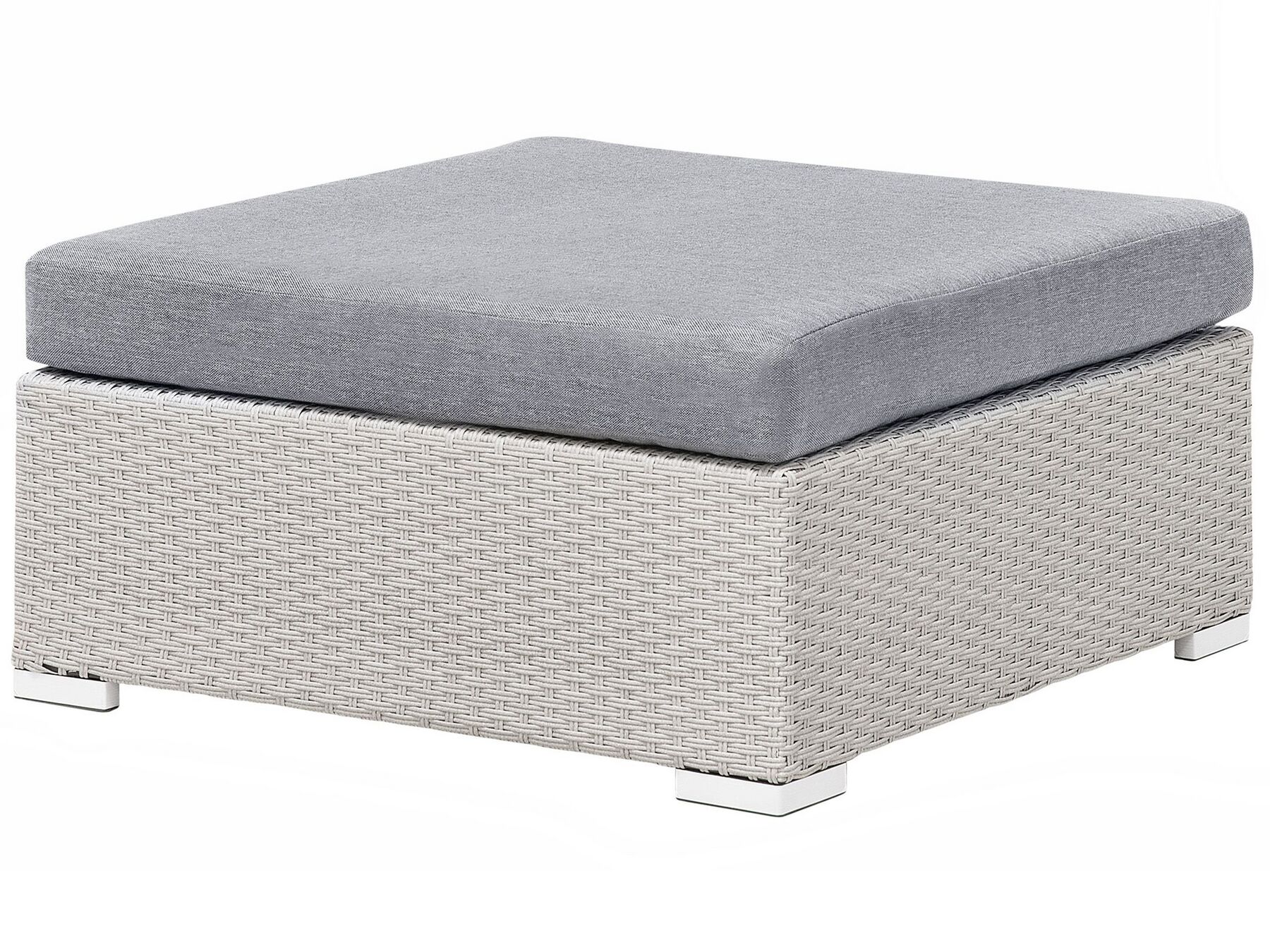lounge set sano pe rattan light grey left hand 4 seater